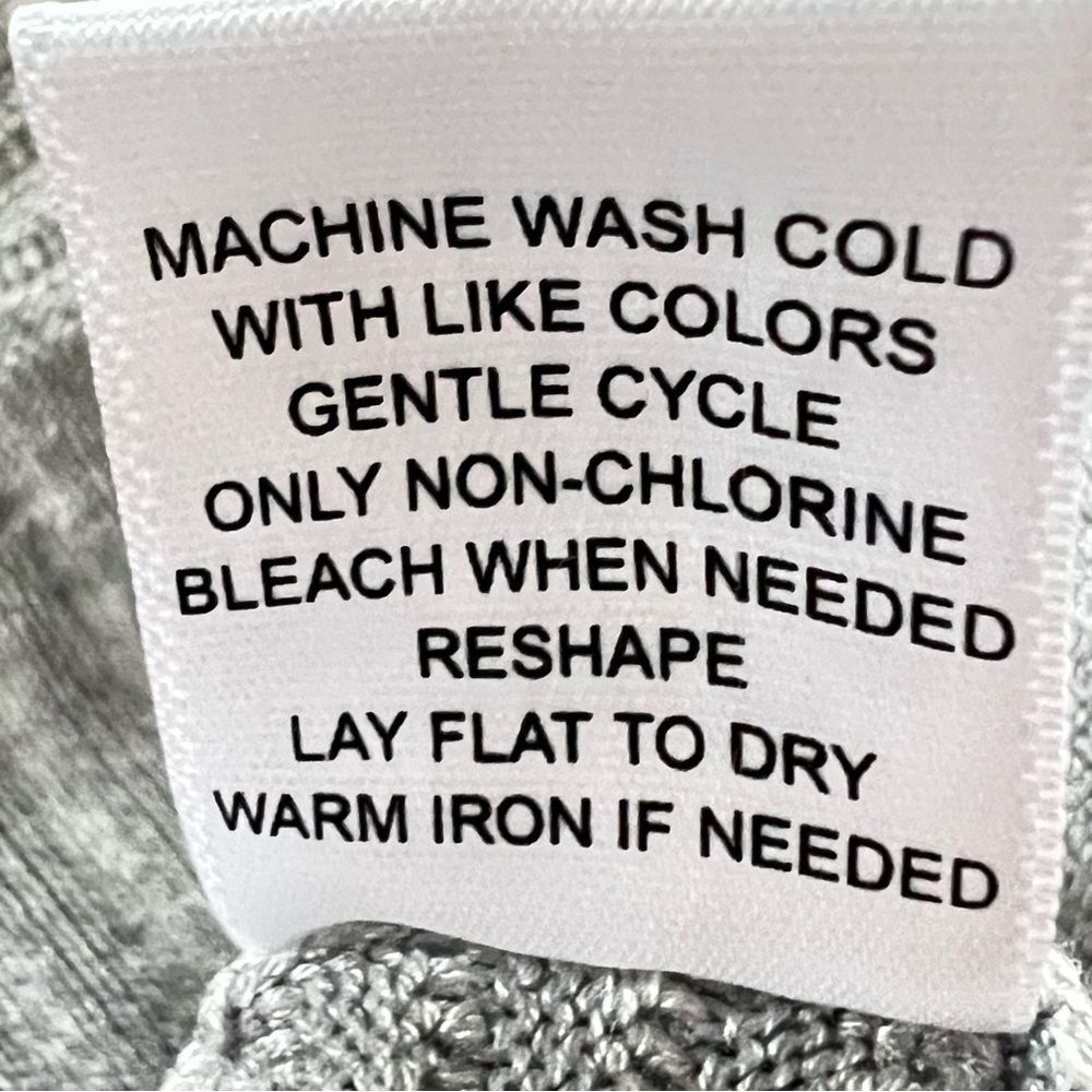 Lety & Me Heather Heather Grey Ribbed Mixed Stitch Open Front Cardigan Size M - Picture 7 of 15